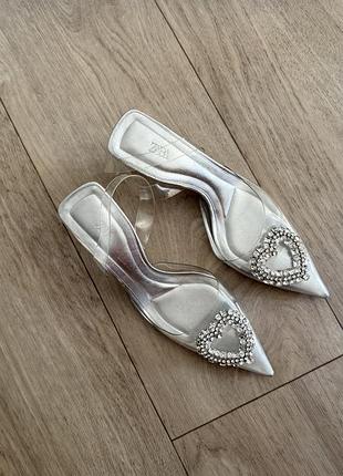 Туфлі zara сріблясті