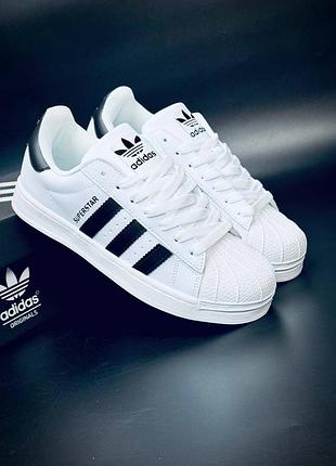 Adidas superstar жіночі кросівки білі з чорними смужками 35–41 | класична модель | новинка 2026 женские кроссовки супер-старые модель 2026