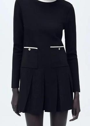 Трикотажна сукня міні зі складками zara