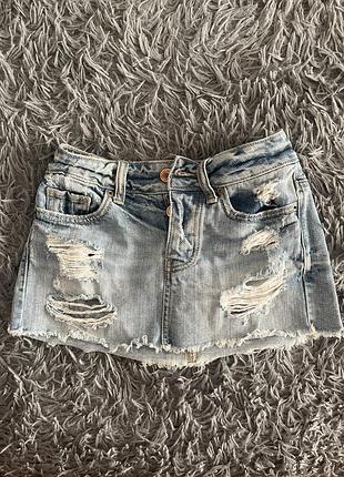 Джинсова вінтажна спідниця, жіноча, american eagle outfitters, xs/s