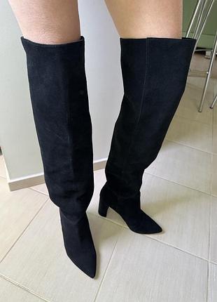 Продам замшеві ботфорти h&m