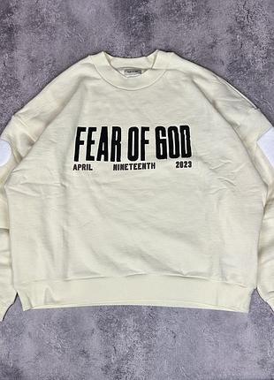 Худи fear of god x rrr123 essentials — бежевый свитшот, коллекция vintage 23ss (размер 2)
