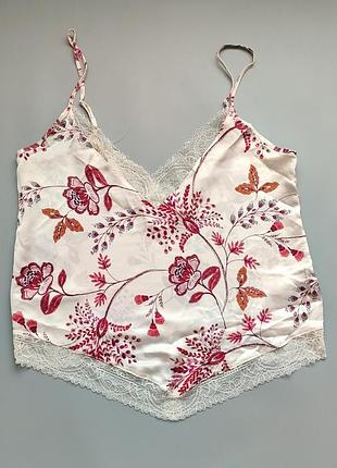 Сатиновый топ с кружевом л etam