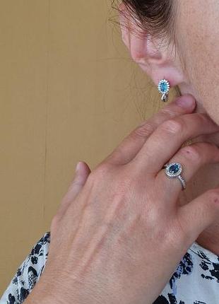 Срібні сережки з топазами