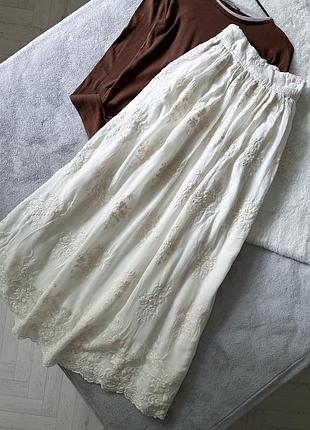 Волшебная трендовая натуральная юбка zara s/m макси