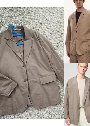 Актуальний легкий котоновий чоловічий піджак в кольорі мокко,zara,p.xl