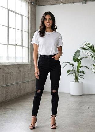Abercrombie fitch the super skinny ankle high rise джинси чорні