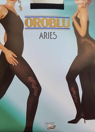Элитные эксклюзивные фирменные итальянские плотные колготы с узором oroblu aries – 70den