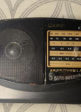 Портативний радіоприймач kipo kb-308ac am/fm/sw — відмінний стан, комплект