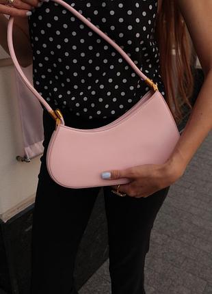 Жіноча шкіряна сумка bag pink/gold