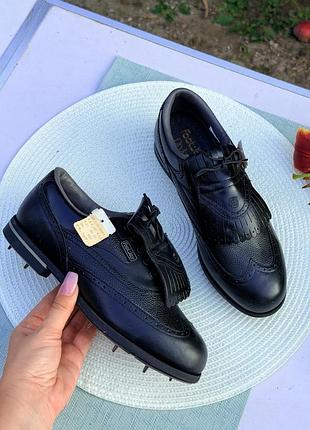 Жіночі нові чорні туфлі для гольфу з жабо footjoy 37р dry joy