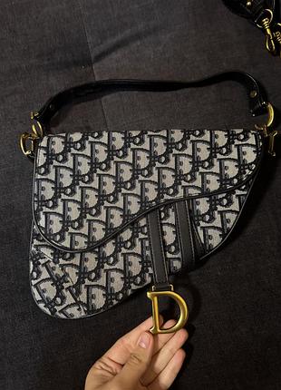 Сумка в стиле christian dior saddle oblique