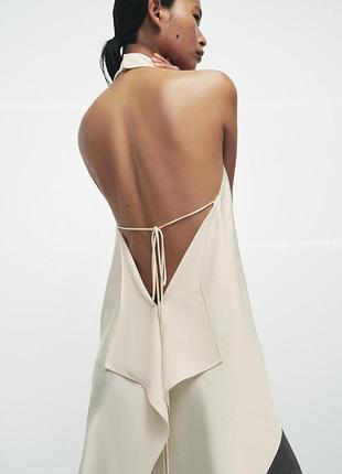 Топ хальтер zw collection із відкритою спиною від zara