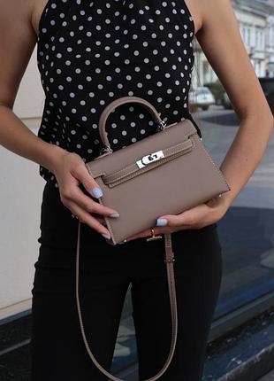Женская кожаная сумка évora bag brown/silver