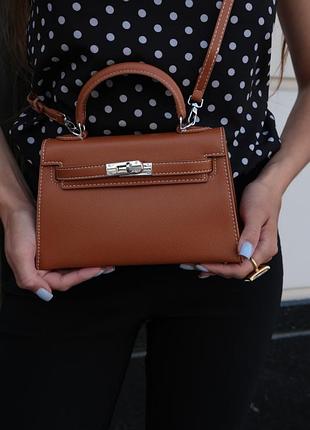 Жіноча шкіряна сумка bag ginger/silver