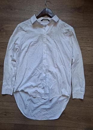 Белая удлиненная рубашка zara