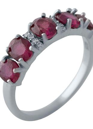 Серебряное кольцо komilfo с натуральным рубином 2.514ct, вес изделия 1,65 гр (2027843) 18 размер