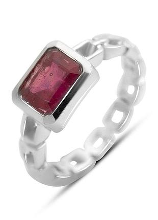 Серебряное кольцо komilfo с натуральным рубином 2.157ct, вес изделия 3,6 гр (2167150) 17 размер