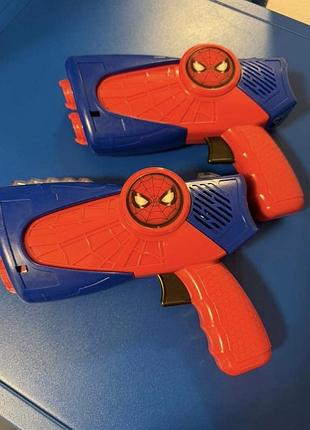 Marvel spider-man laser tag blaster, набір 2 бластери, світло та звук