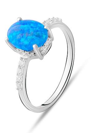Серебряное кольцо komilfo с опалом 1.128ct, вес изделия 1,94 гр (2072508) 17.5 размер