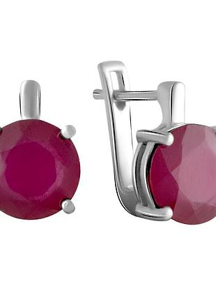 Серебряные серьги komilfo с натуральным рубином 3.113ct (2057895)