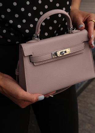 Жіноча шкіряна сумка bag lilac/silver