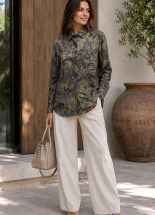 Актуальна бавовняна сорочка в принт креативного голландського бренду maison scotch