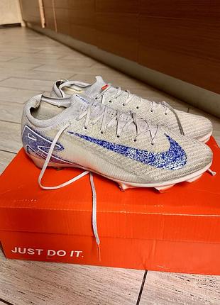 Бутси air zoom mercurial vapor xvi elite fg white blue