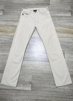 Мужские бежевые брюки emporio armani , размер 30 .