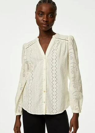 Блуза/рубашка с вышивкой marks &amp; spencer р. 18/46/3xl