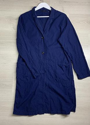 Чоловічий лляний тренч uniqlo льон бавовна оригінал легке пальто плащ casual minimal розмір s–m / ua 46–48 чудовий стан