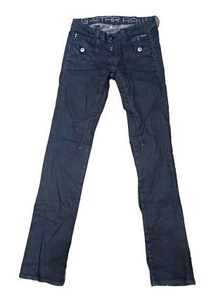 Джинсы женские темные прямые g-star raw speed straight w25 по бирке реальный w-28 l32