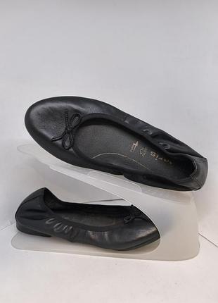Балетки женские tamaris 1-22116-41 001 кожаные черные (2950770647319) оригинал, в идеальном состоянии