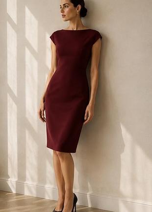 Стильна бордова сукня-футляр zara woman