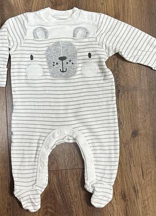 Сліп / чоловічок tu з вушками ведмедика (up to 3 mths, 56-62 см)