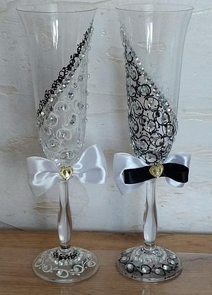 Свадебные бокалы, 2 шт, bohemia crystal