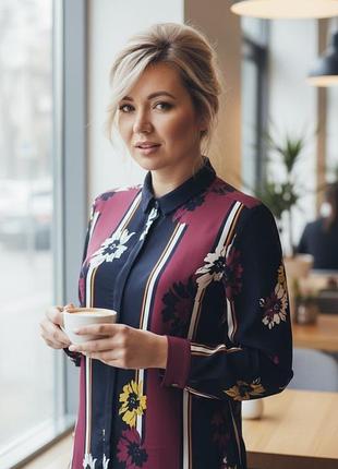 Tommy hilfiger, актуальна віскозна сорочка в принт бренду преміум класу