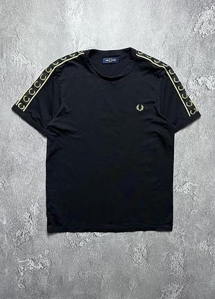 Vintage винтажная футболка fred perry фред перри big logo lampas на лампасах casual кэжуал size l размер л