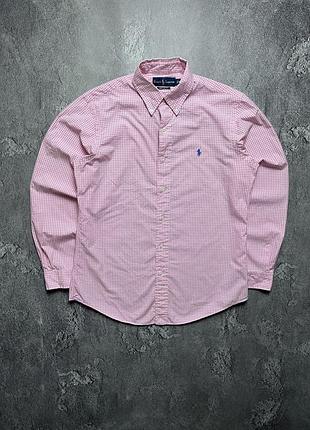 Vintage винтажная рубашка polo ralph lauren поло ральф лаурен big pony check в клетку size m размер м
