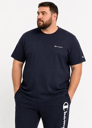 Футболка чоловіча бавовняна champion темно-синя xs xxl (12345866-51)