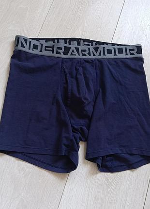 Синие базовые трусы мужские удлиненные боксерки коттоновые under armour m м 10 38 46