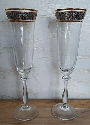 Элегантные фужеры для шампанского из коллекции bohemia angela,2 шт