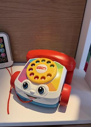 Іграшка-каталка fisher-price веселий телефон  оригінал