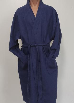 Мужской тонкий вафельный халат xl/xxl ог130 см