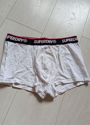 Белые боксерки коттоновые трусы мужские базовые superdry m м 10 38 46
