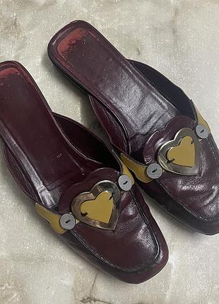 Шлёпанцы мюлли сандалии кожа prada винтаж