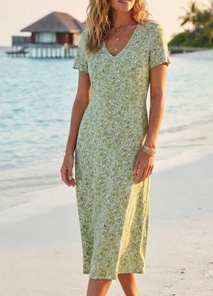 Очень красивое натуральное платье-миди wildlands jersey seasalt cornwall 14 р-р