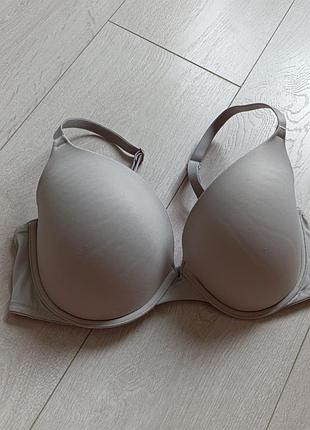 Базовий бюстгальтер сірий бюст гладкий ліф pink victoria's secret 70d