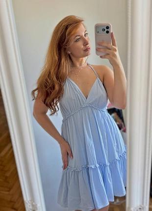 Ніжно блакитний сарафан з бавовни h&m🤍