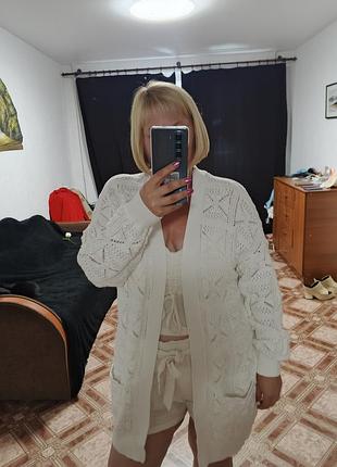 Кардиган батал коттон кофта кардиган ажурный накидка на платье платье платье женское.